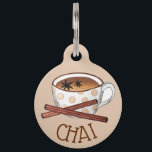 Masala Chai Teacup Indian Spiced Black Tea Cuppa Pet ID Tag<br><div class="desc">Design features an original marker illustration of a cup of masala chai, a traditional Indian beverage made by brewing black tea with herbs and spices. Ideal for tea time! This teacup design is also available on other products. Lots of additional food and beverage themed designs are also available from this...</div>