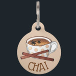 Masala Chai Teacup Indian Spiced Black Tea Cuppa Pet ID Tag<br><div class="desc">Design features an original marker illustration of a cup of masala chai, a traditional Indian beverage made by brewing black tea with herbs and spices. Ideal for tea time! This teacup design is also available on other products. Lots of additional food and beverage themed designs are also available from this...</div>