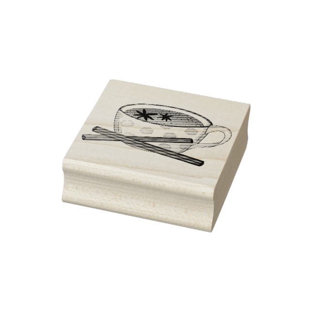 Masala Chai Teacup Indian Spiced Black Tea Cuppa Rubber Stamp (Stamp)