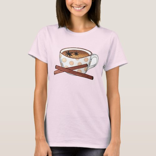 Masala Chai Teacup Indian Spiced Black Tea Cuppa T_Shirt