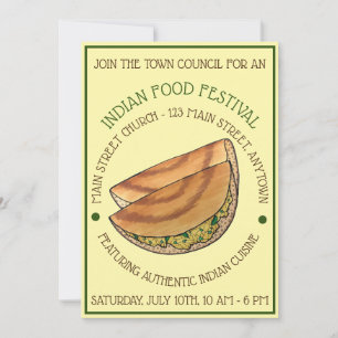 Masala Dosas South Indian Cuisine Food Festival Invitation