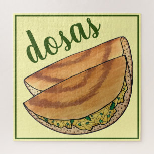 Masala Dosas South Indian Food Cuisine Potato Dosa Jigsaw Puzzle