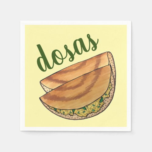 Masala Dosas South Indian Food Cuisine Potato Dosa Napkins