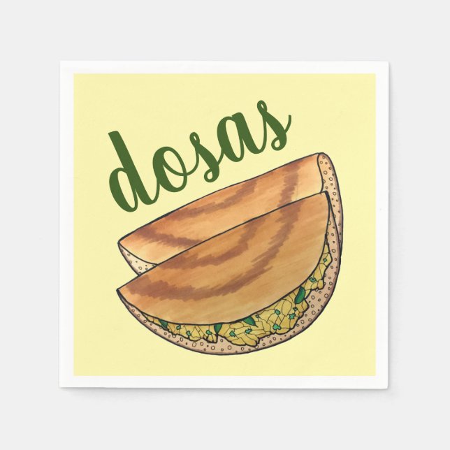 Masala Dosas South Indian Food Cuisine Potato Dosa Napkins (Front)