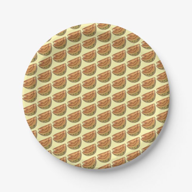 Masala Dosas South Indian Food Cuisine Potato Dosa Paper Plates (Front)