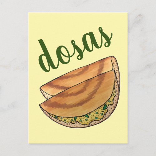 Masala Dosas South Indian Food Cuisine Potato Dosa Postcard