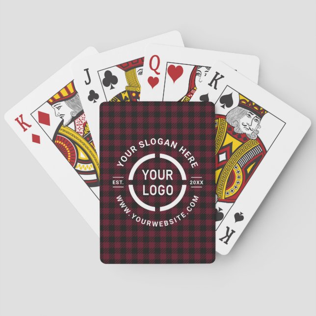 Masala gingham custom logo branded promotional poker cards (Back)