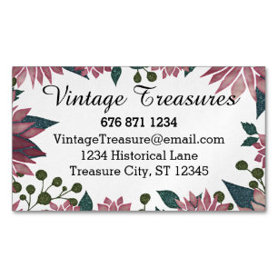 Masala Mulled Wine Floral Pattern Business Card Magnet