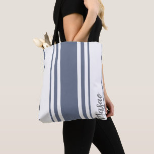 Masao Minimalist Stripes Monogram Tote Bag
