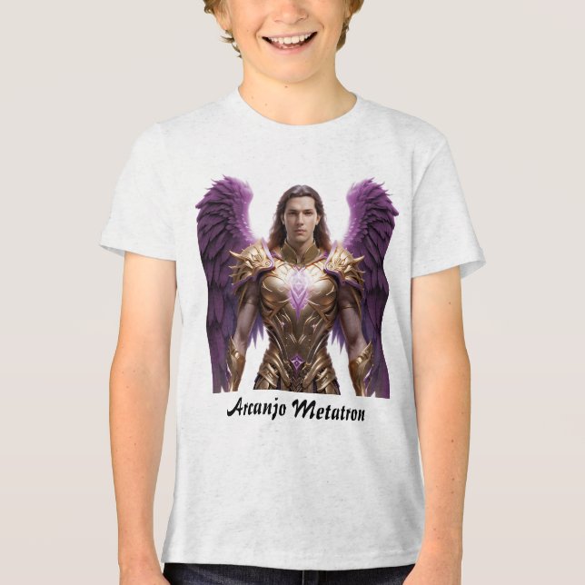 Masc Juvenile Basic Camiset Arcanjo Metraton Tri-Blend Shirt (Front)