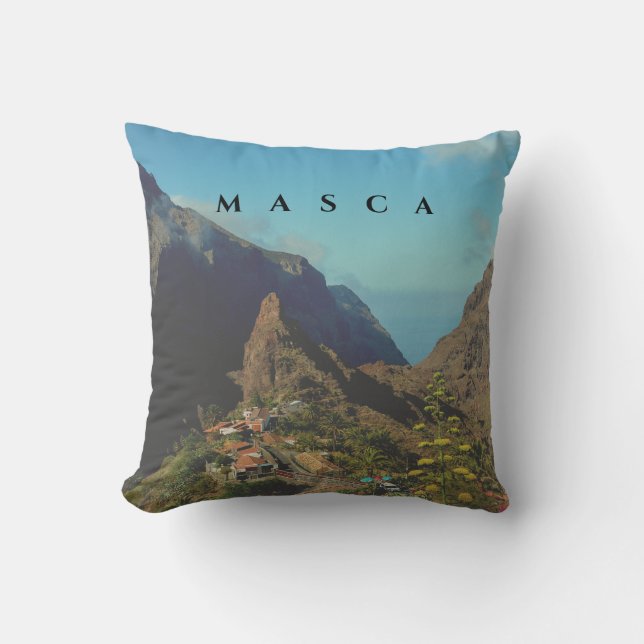 Masca in Spain -  With two different sides    Throw Pillow (Front)