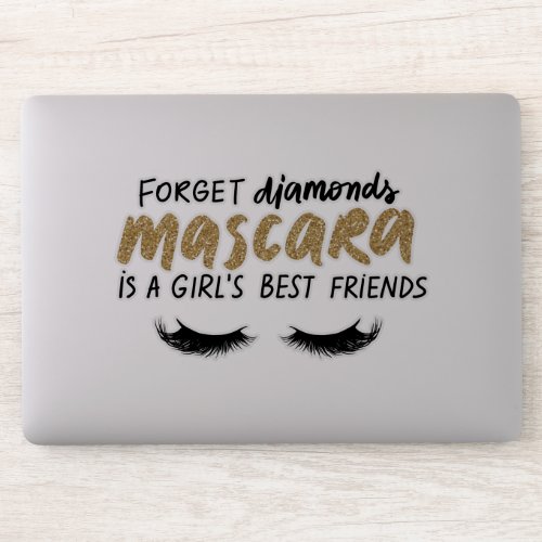 Mascara Girls Best Friend Saying Girly Glitter Sticker