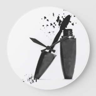 Mascara makeup fashion girly black and white large clock