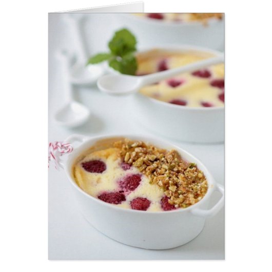 Mascarpone and Raspberry Gratins Cards (Front)
