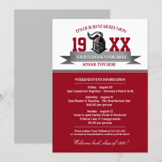 Mascot Banner Class Reunion Invitations