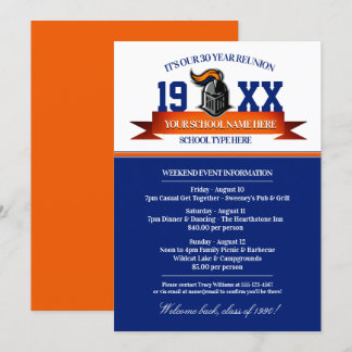 Mascot Banner Class Reunion Invitations