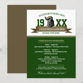 Mascot Banner Class Reunion Invitations
