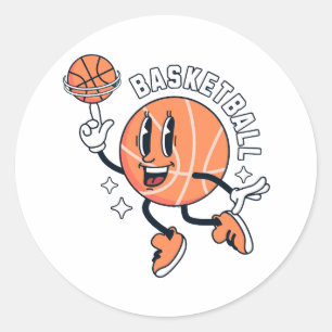 mascot_basket_ball_sport classic round sticker