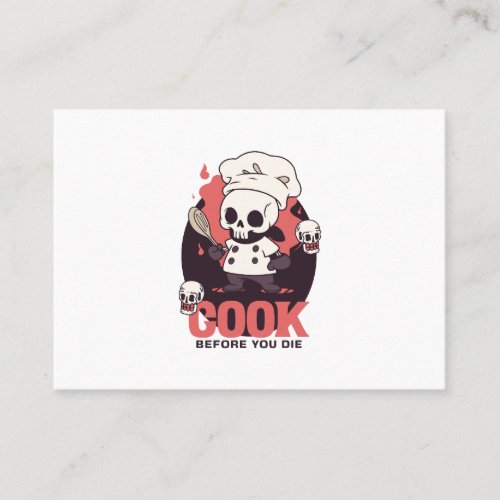 Mascot beers skull chef business card