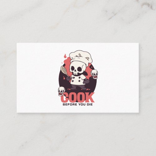 Mascot beers skull chef business card