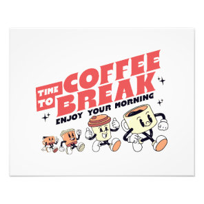 Mascot Coffee - Time To Coffee Break Photo Print