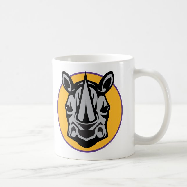 mascot rhino circle design coffee mug (Right)