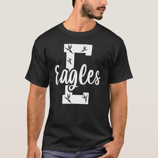 Mascot Sports School Spirit Eagles Back to School  T-Shirt (Front)
