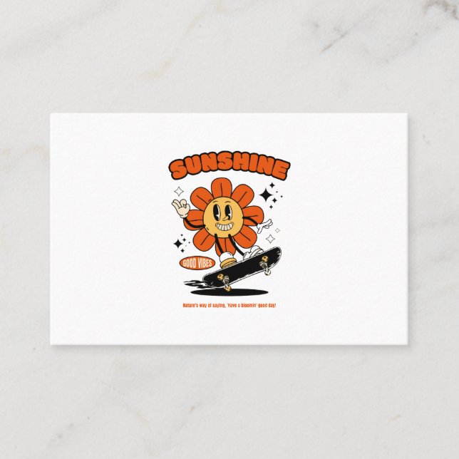 mascot sun flower with skateboard business card (Front)