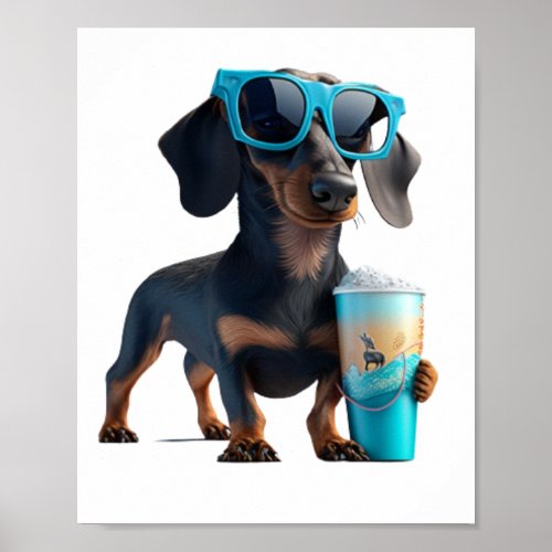  Mascota Chihuahua con gafas saboreando un helado Poster