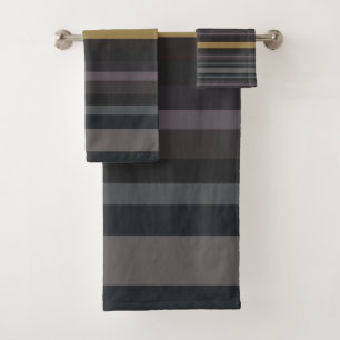 Masculaine Design Towel Set In Bold Stripe