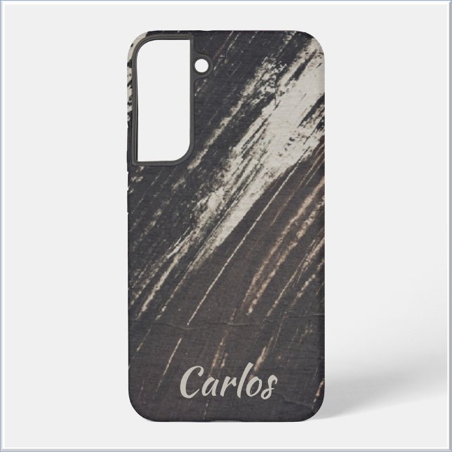 Masculine and Modern Black and Beige Paint Strokes Samsung Galaxy Case (Creator Uploaded)