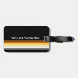 Masculine and Sleek Gay Bear Pride Flag Monogram Luggage Tag