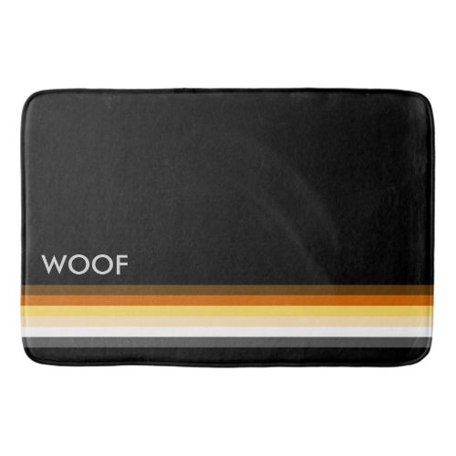 Masculine and Stylish Gay Bears Pride Flag WOOF Bath Mat