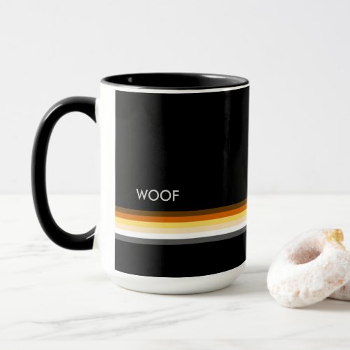 Masculine and Stylish Gay Bears Pride Flag WOOF Mug