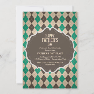 Masculine Argyle Father's Day Invitation