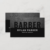 Masculine barber barbershop rough dark business card (Front/Back)