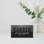 Masculine barber barbershop rough dark business card (Standing Front)