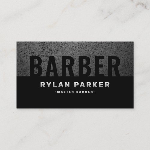 Masculine barber barbershop rough dark business card