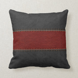 Red Leather Decorative Throw Pillows, Red Leather Throw Pillows