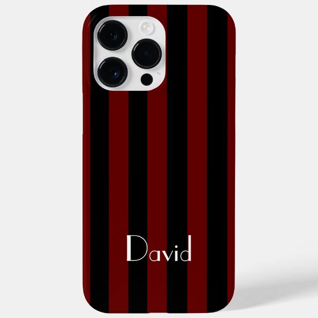 Masculine Black and Red Striped Simple Case-Mate iPhone Case (Back)
