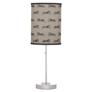 Masculine Black and Tan Classic Equestrian Horses Table Lamp