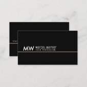 masculine black business card with thin line (Front/Back)