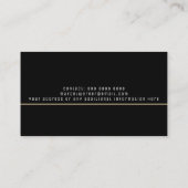 masculine black business card with thin line (Back)