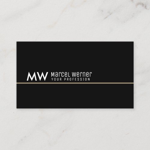 masculine black business card with thin line