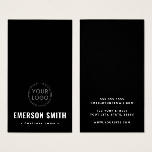 Masculine black custom logo business cards