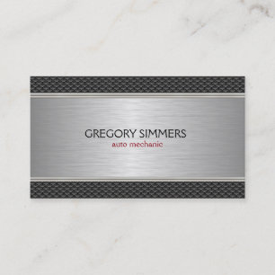 Masculine Black & Gray Metallic Background Business Card