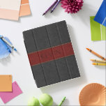 Masculine Black & Red Vintage Leather Print iPad Smart Cover<br><div class="desc">Cool image of masculine black and red stitched vintage leather with customizable monogram.</div>