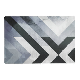 Masculine Black & White Grunge Style Pattern Placemat