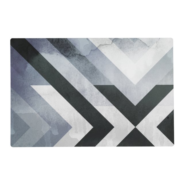 Masculine Black & White Grunge Style Pattern Placemat (Front)