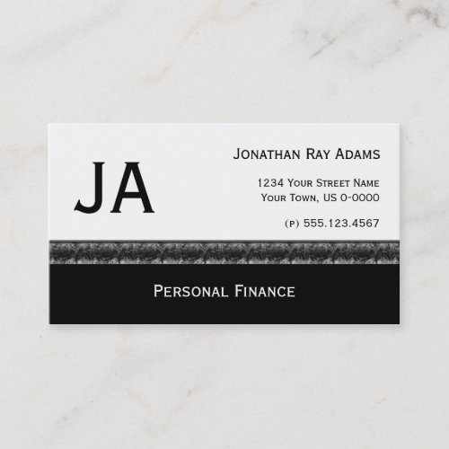 Masculine Black With Black Gray Granite Business Card